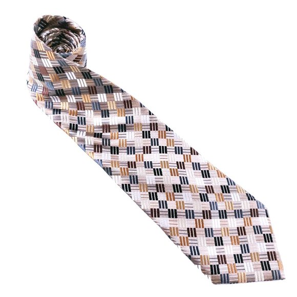 Van Heusen 100% Silk Men Neck Tie Geometric Multicolor 59 x 4 - NWOT - Picture 1 of 6